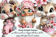 Beach Animals Summer Clipart, an Illustration by Digital Artistic99 (Thumbnail 1 of 11)