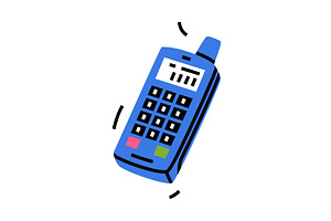 Retro Mobile Cellphone as Portable, an Object Illustration by TopVectors