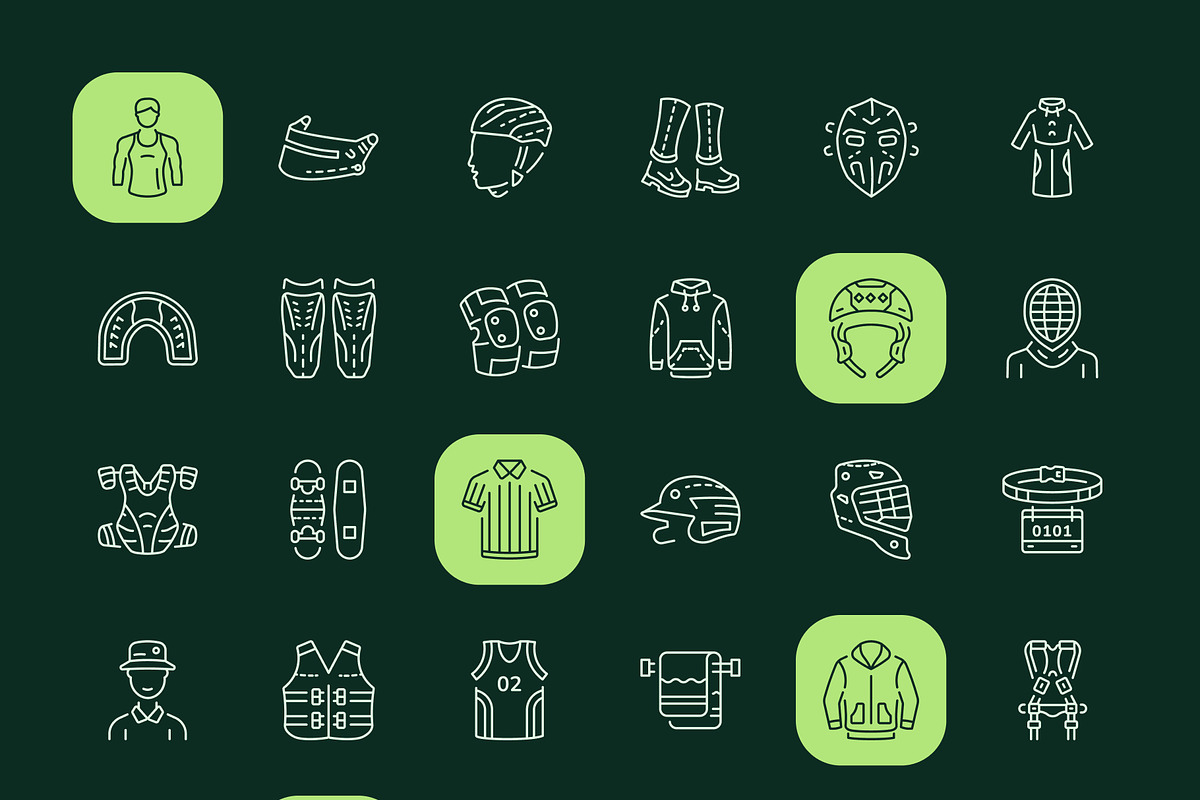 Sportswear Icon Art Set, an Outline Icon by Prosymbols (Photo 8 of 8)