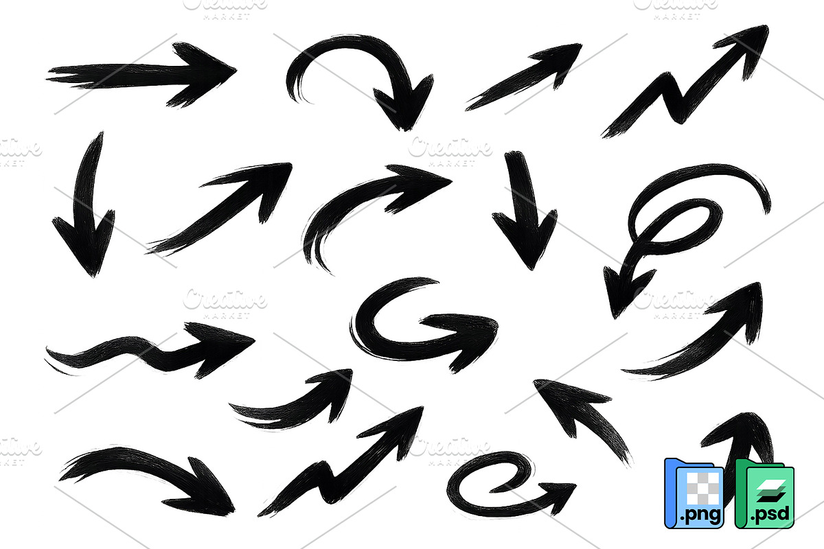 Black Brushstroke Arrows, an Object Graphic by MISS CHATZ (Photo 1 of 3)
