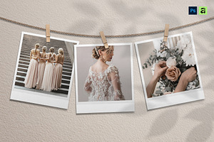 Hanging Polaroid Photo Mockup, a Social Media Template by DesignerCandies