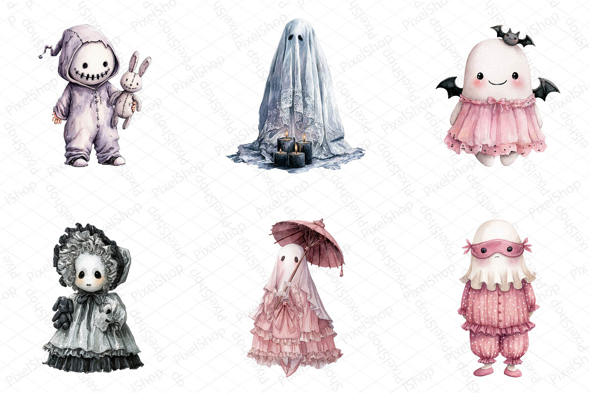 Pink Pastel Goth Halloween Ghost Cli, an Illustration by DreamPrint404 (Photo 5 of 5)