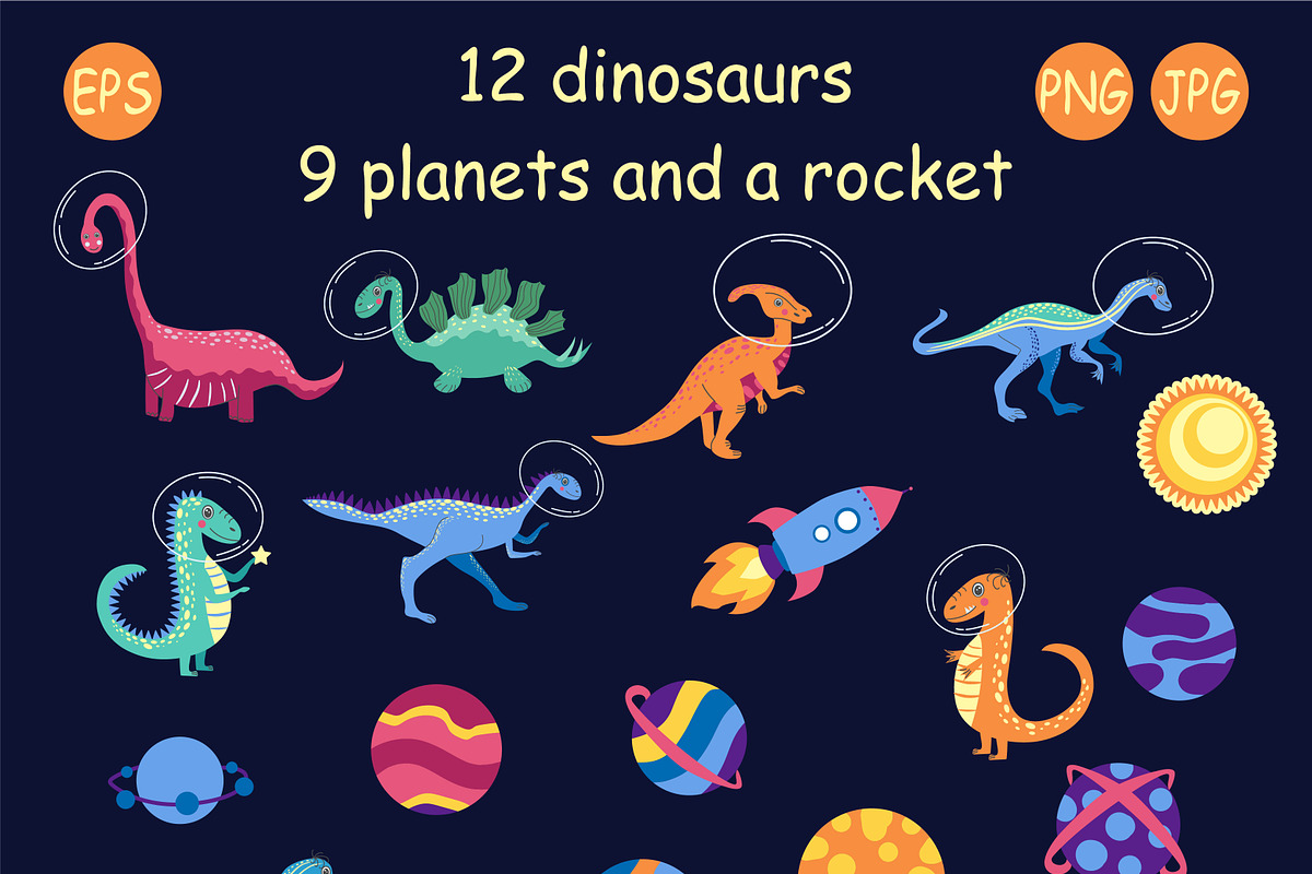 Dino in cosmos patterns, a Pattern Graphic by Michiru13 (Photo 7 of 23)