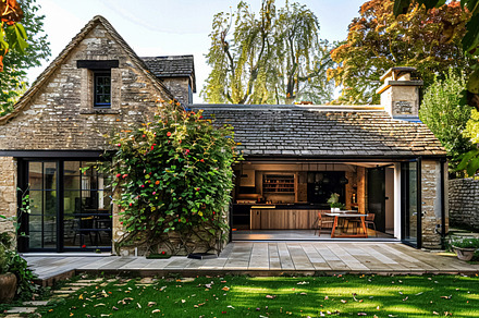Cotswolds cottage in the English countryside style, modern archi, an Architecture Photo by Anneleven