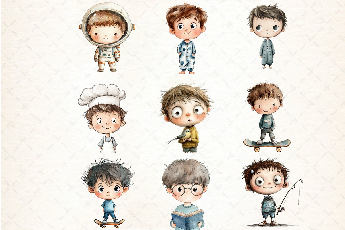 Just Boys Clipart Bundle, an Illustration by DreamCafeArt (Photo 5 of 8)