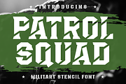 Patrol Squad Military Stencil Font, a Font by PutraCetol Studio (Thumbnail 1 of 5)