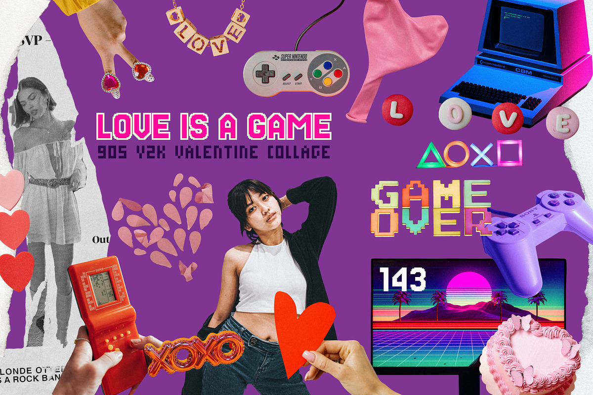 Valentine 90s Y2K Collage Kit, an Object Graphic by Anzhelika (Photo 1 of 13)