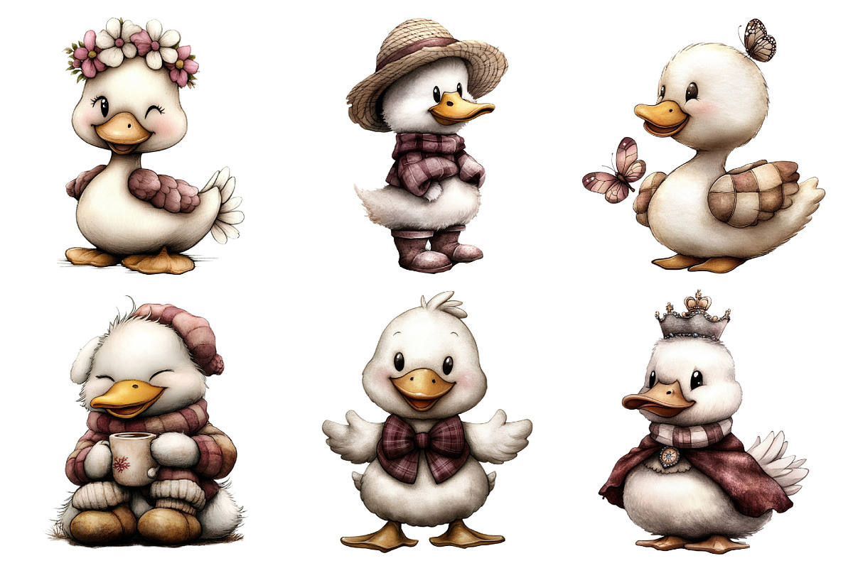 Whimsical Geese Clipart Bundle, an Illustration by Daily.Designs (Photo 2 of 5)