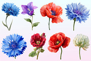Colorful Meadow Flower Clipart PNG., a Graphic by CitraGraphics (Thumbnail 2 of 4)