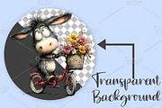 Whimsical Spring Donkey Clipart PNG, an Illustration by Canvas Craft (Thumbnail 2 of 7)