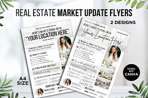 Real Estate Market Update Flyers, a Flyer Template by CreativeVinesStore