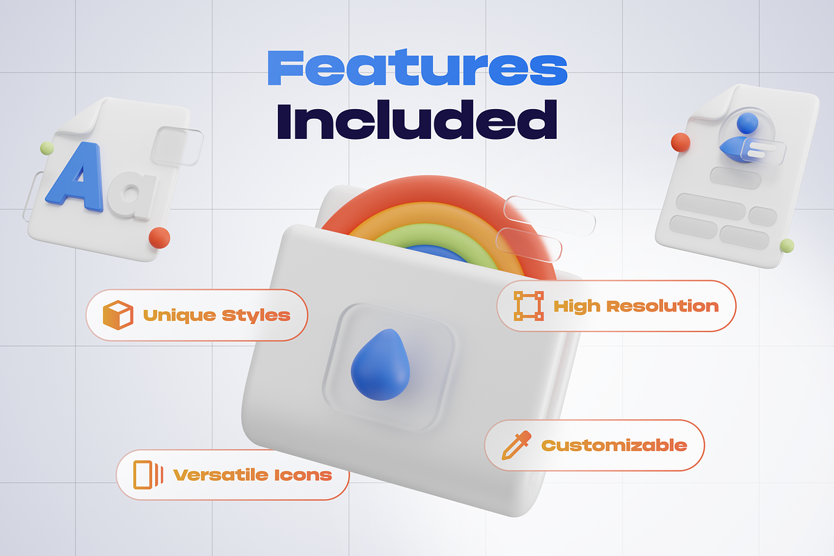 Graphic Design Tools 3D Icon Set, an Object 3D Model by Illustraly Design (Photo 3 of 8)
