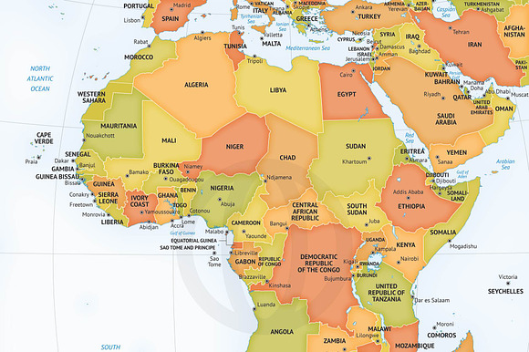 Vector map of continent Africa preview 2