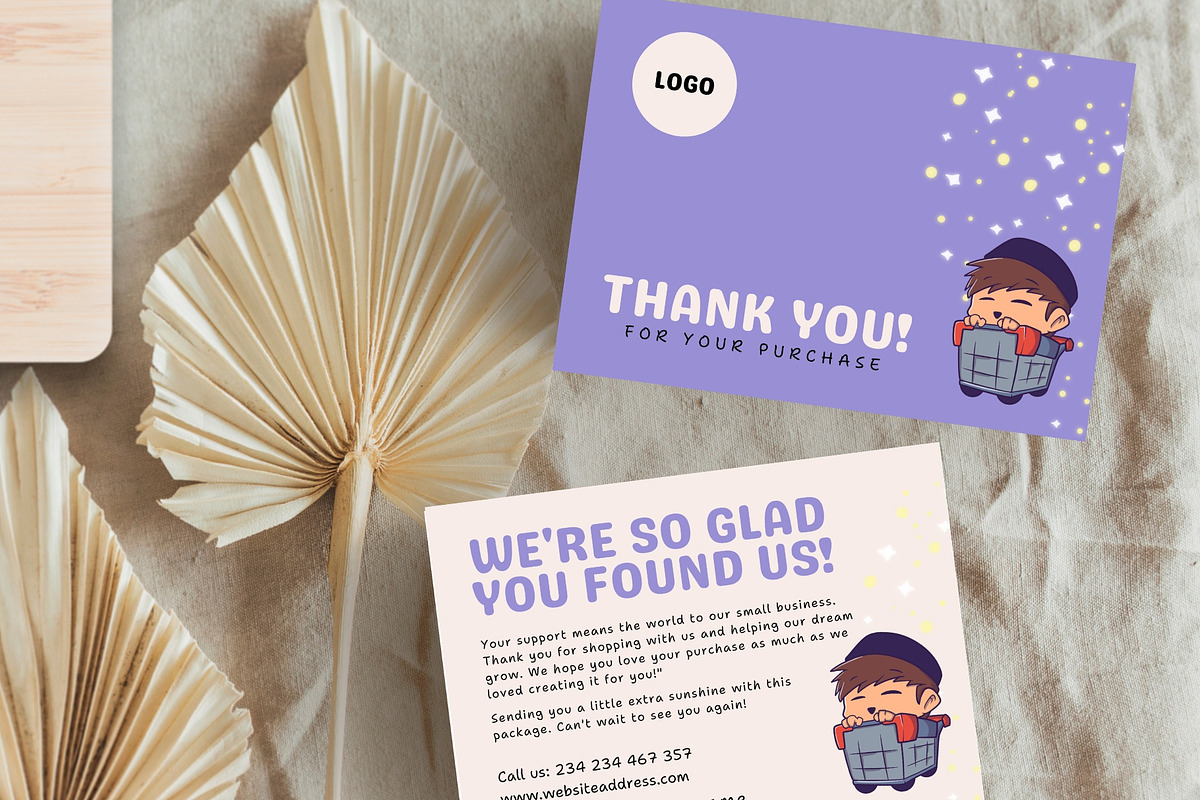 Cute Small Business Thank You Card, a Print Template by Elegant_Studio44 (Photo 1 of 4)