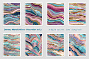 Dreamy Marble Glitter Illustration 2, a Decorative Illustration by Housui Patterns (Thumbnail 2 of 9)