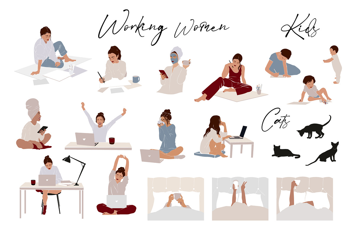WORK FROM HOME aesthetics, an Illustration by EkaterinaKiriy (Photo 2 of 9)
