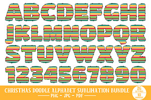 Christmas Doodle Alphabet Bundle V.2