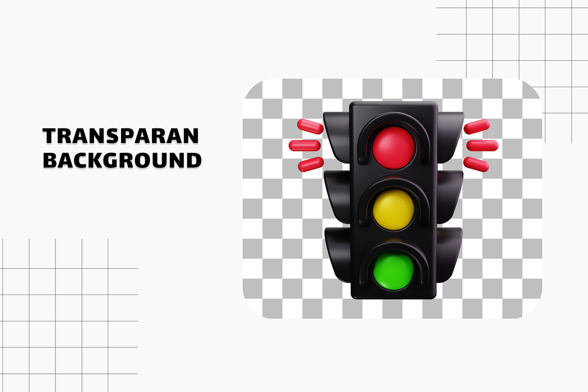 Traffic Light 3D Icons, a Light 3D Model by HacaStudio (Photo 2 of 3)