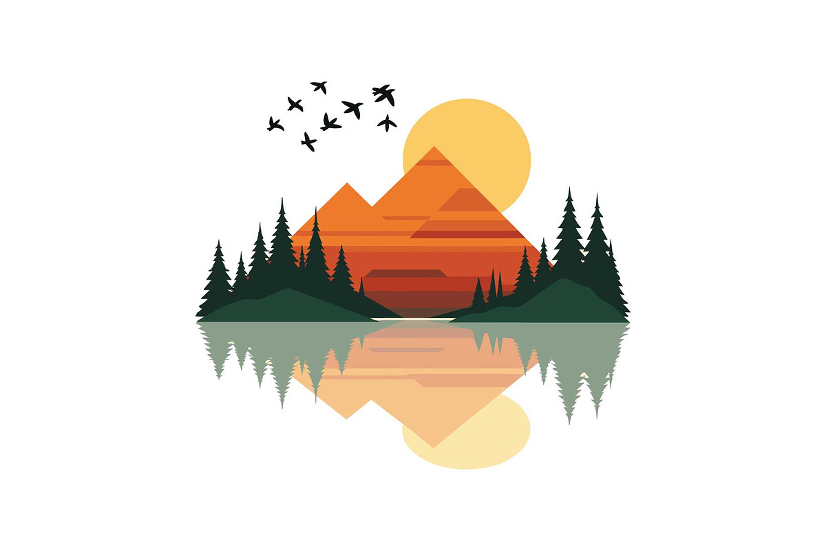 Sunset Adventure Camping Badge Set, an Object Graphic by Designs_River (Photo 10 of 13)