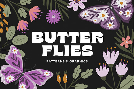 BUTTERFLIES patterns & graphics