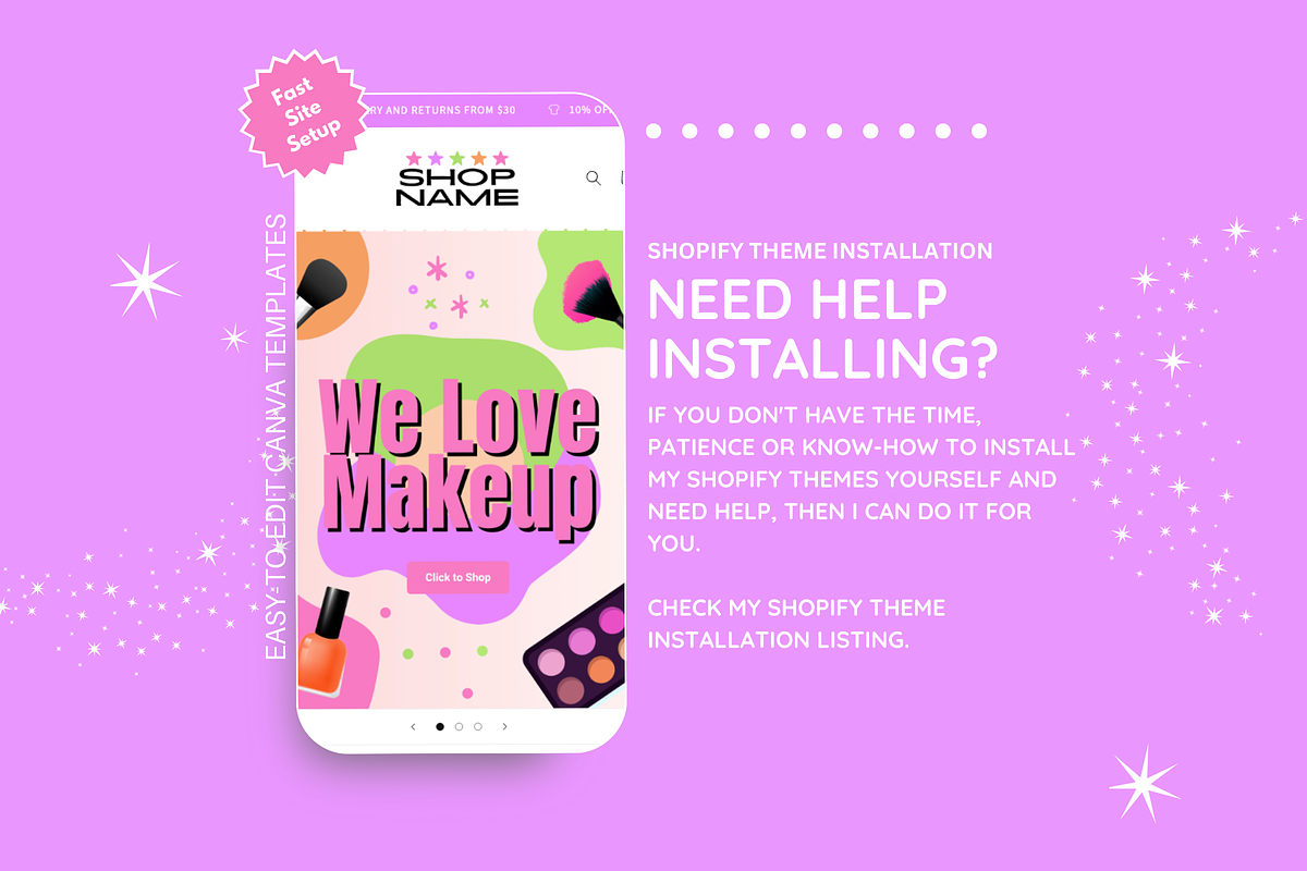 Cute Makeup Shop Banner Templates, a Shopify Template by SunshineStudioBoutique (Photo 7 of 8)