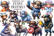 Funny Buffalo Clipart, an Illustration by Daily.Designs (Thumbnail 1 of 5)