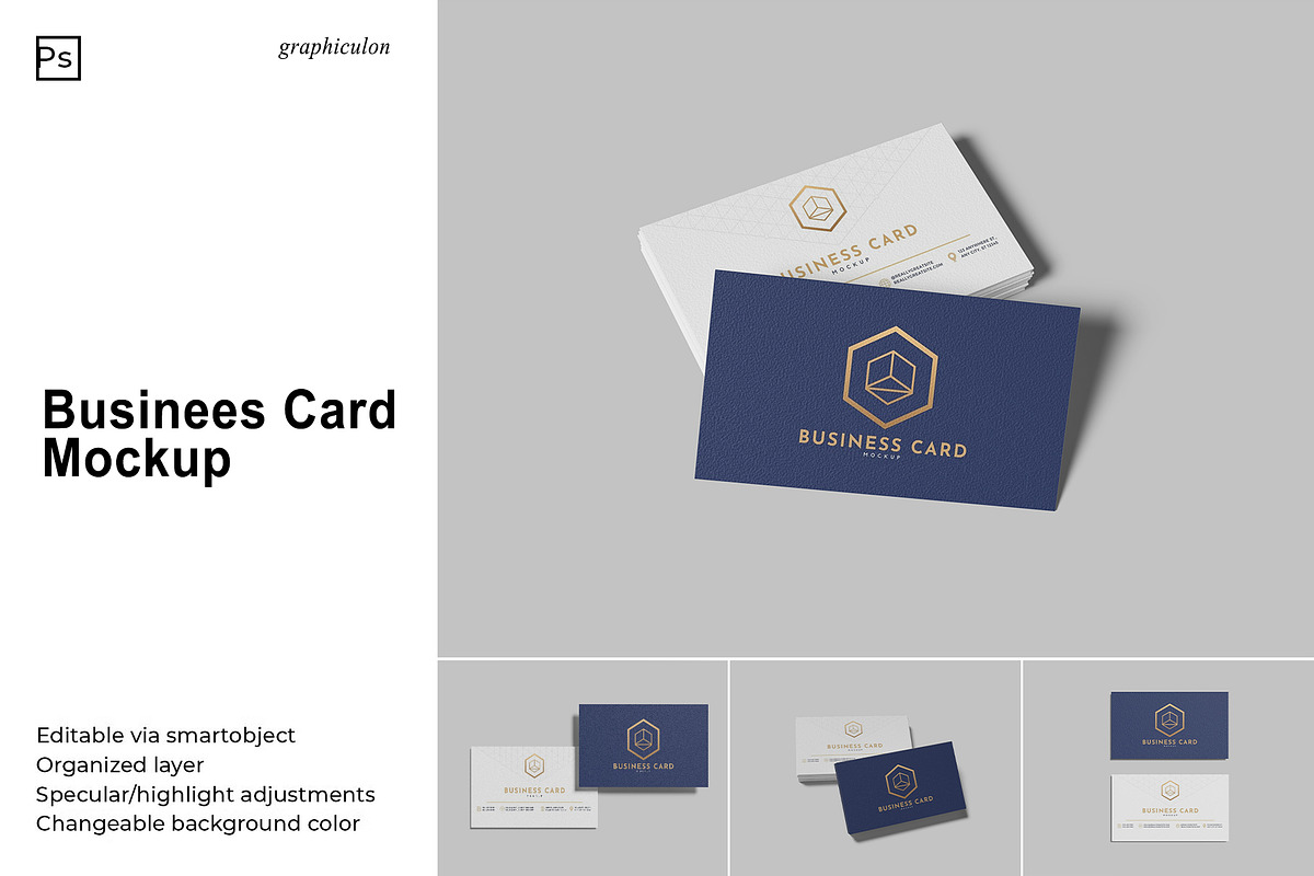 Business Card Mockup, an Advertising Mockup by Graphiculon (Photo 1 of 11)