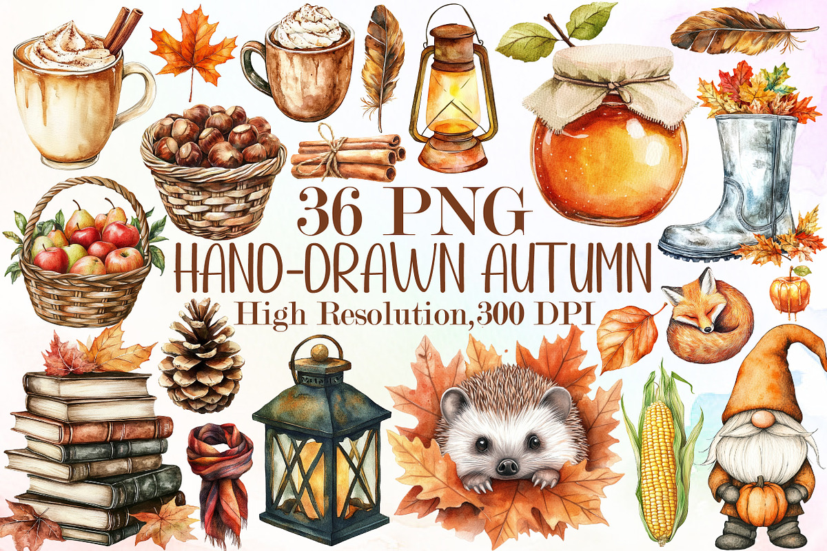 Hand-drawn Autumn Clipart, an Illustration by Sublimation Artist (Photo 1 of 6)