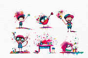 Quirky artist clipart whimsical, an Illustration by Invite to Clipart (Thumbnail 2 of 4)