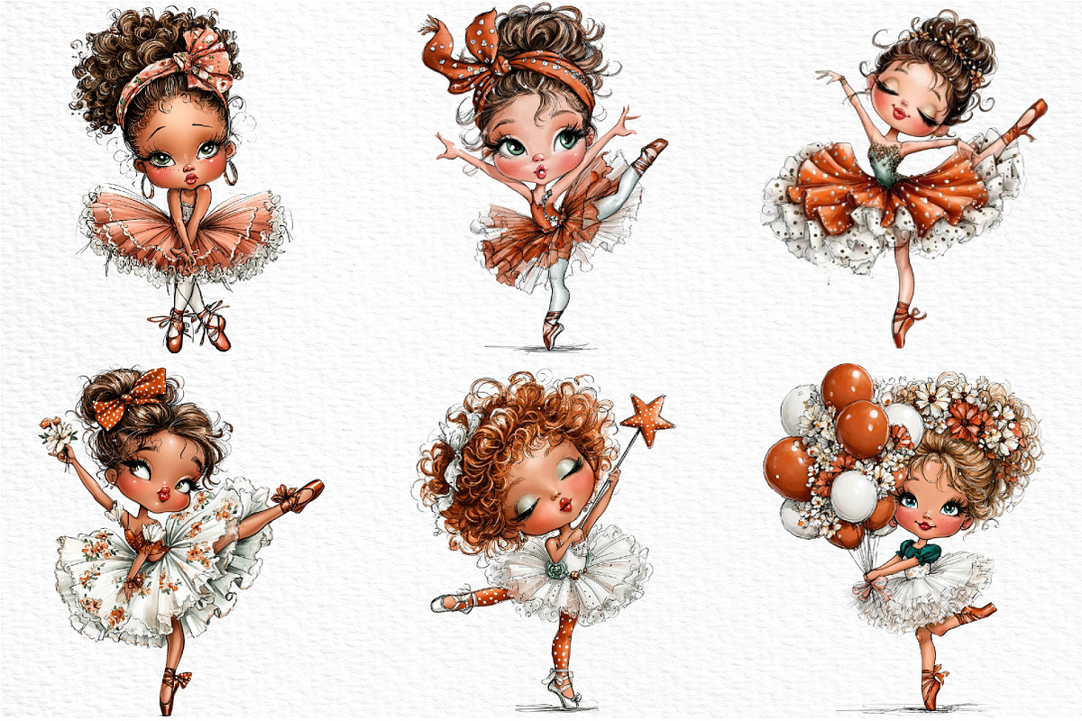 Whimsical Ballerina Girl, an Illustration by Craft Nest (Photo 3 of 6)