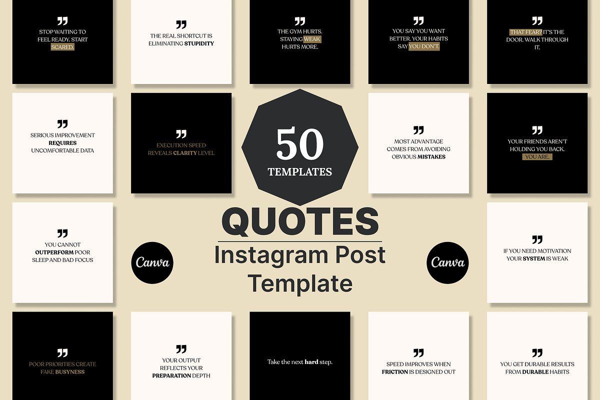 50 INSPIRING INSTAGRAM TEMPLATE, a Social Media Template by RB Boutique (Photo 1 of 9)