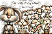 Cute Easter Clipart Bunny Png, an Illustration by designcity5 (Thumbnail 1 of 5)