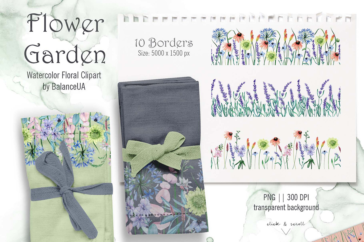 Flowers Watercolor Clipart, a Decorative Illustration by BalanceUA (Photo 11 of 16)