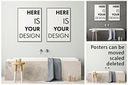 Mockup posters in the bathroom part1, a Print Template by FilL239 (Thumbnail 1 of 11)