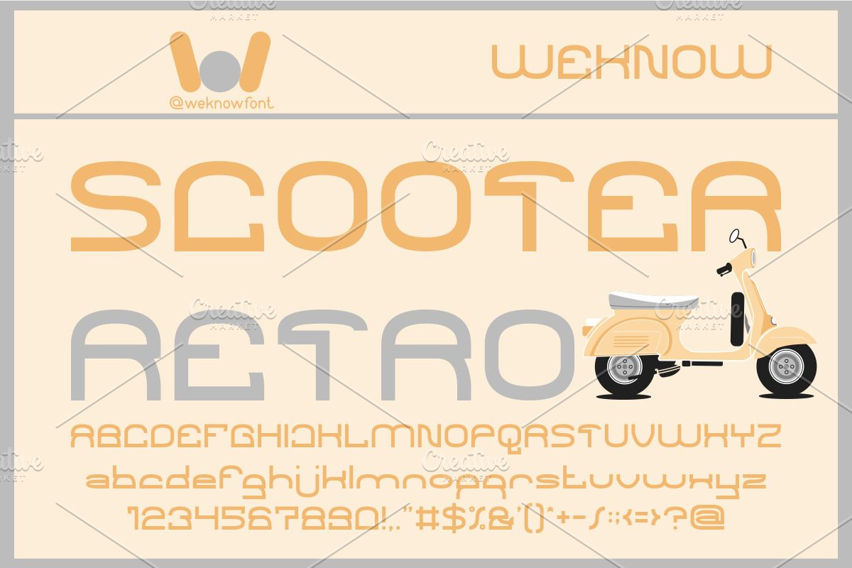 Scooter Retro font, a Font by weknow (Photo 1 of 5)