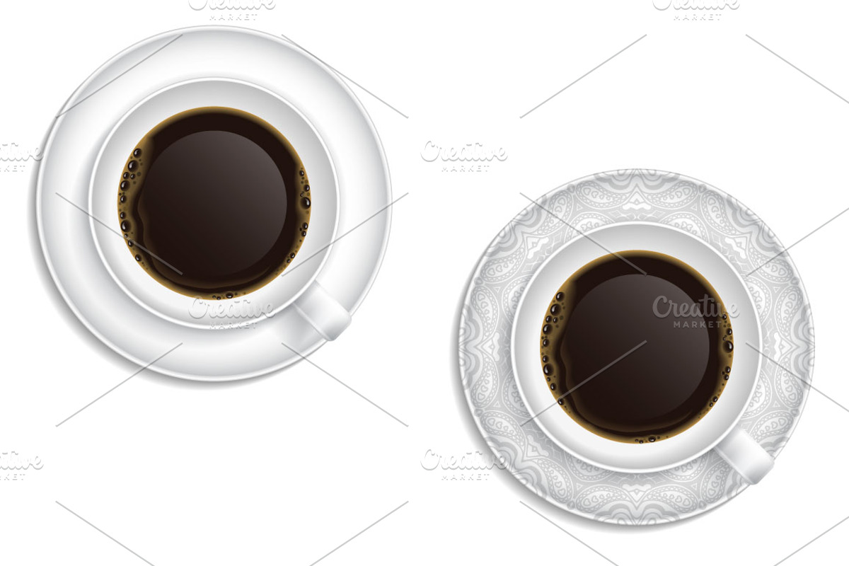 Realistic Tea cups, top view, an Object Graphic by Sunny Design (Photo 3 of 4)