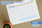 Calendar & Weekly planner 2026-2027, a Stationery Template by Padrinan (Thumbnail 1 of 4)