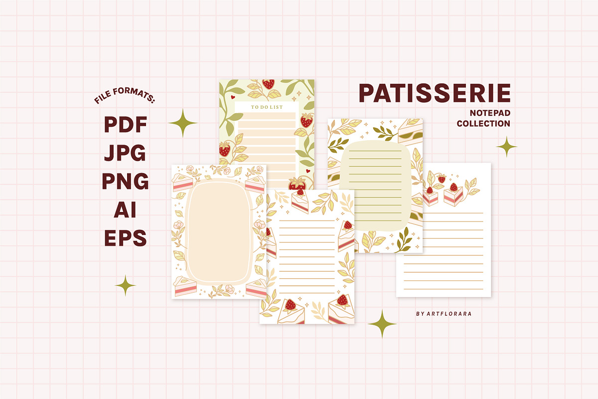 PATISSERIE - Cake Planner Notepads, a Stationery Template by Artflorara (Photo 5 of 11)