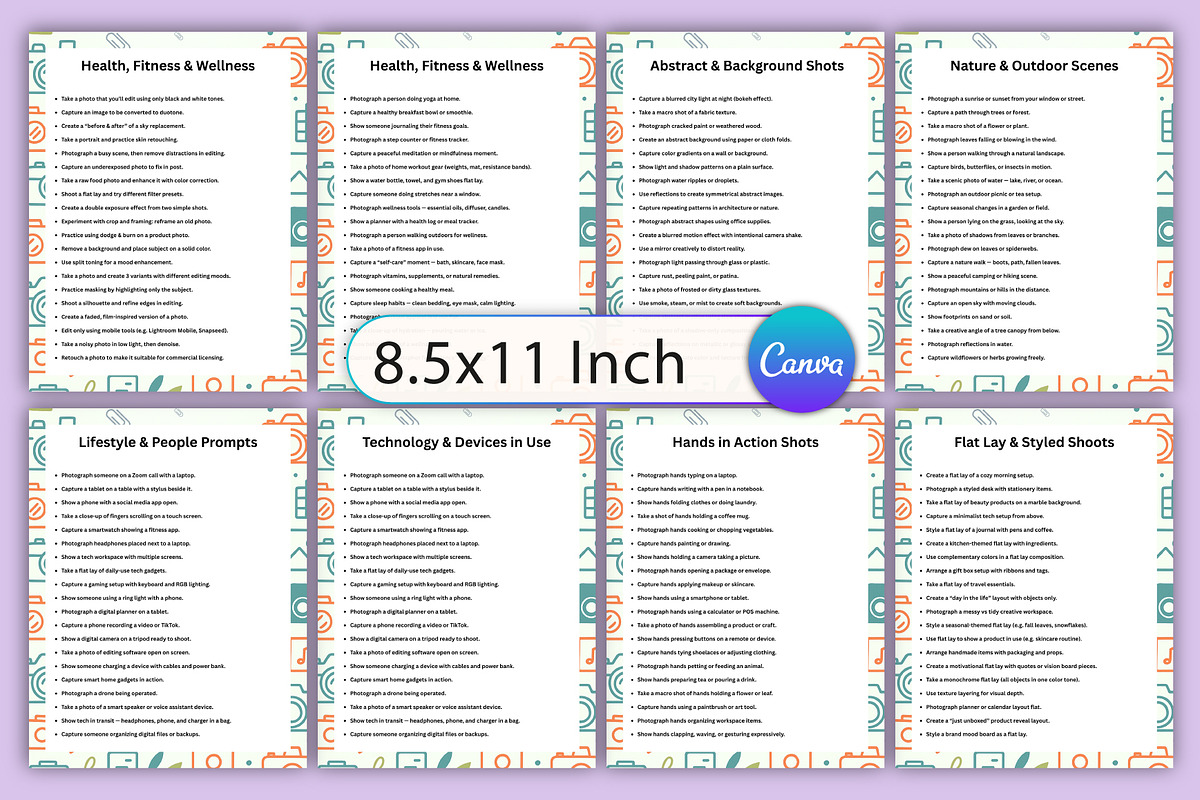 500 Stock Photography Prompts, a Stationery Template by Designmela01 (Photo 3 of 3)