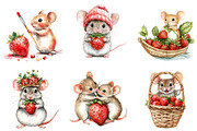 Mouse Animals Strawberry Clipart, an Illustration by DreamArtGraphic (Thumbnail 4 of 4)