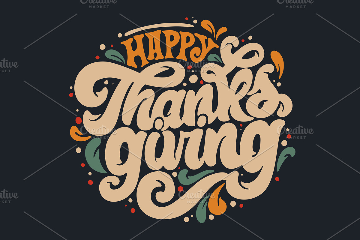 Thanksgiving Day stickers, a Poster Template by Anna's Lettering (Photo 8 of 15)