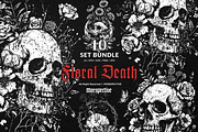 10 Bundle Dark Art Floral Death, an Illustration by Morspective (Thumbnail 1 of 7)