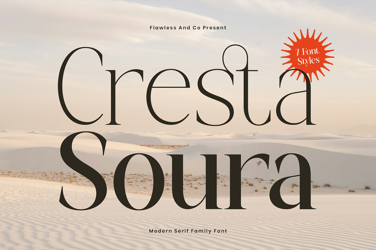 Cresta Soura - Serif Family Font, a Serif Font by Flawless And Co (Photo 1 of 10)
