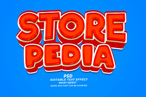 Store Pedia PSD 3d Editable Text