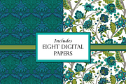 Boho Patterns Olive and Teal, a Pattern Graphic by RachelStudio (Thumbnail 2 of 10)