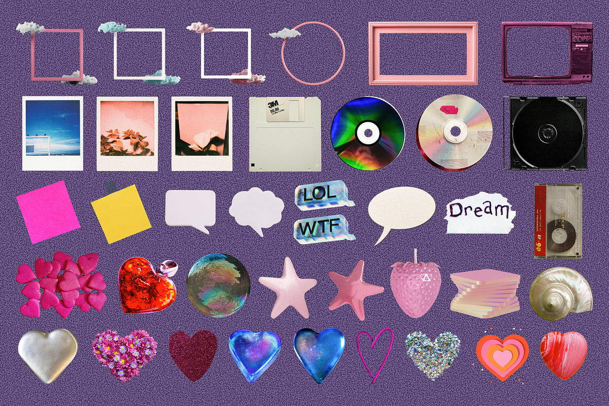 Y2K Glow & Dreamy Objects Pack, an Object Graphic by Anzhelika (Photo 7 of 10)