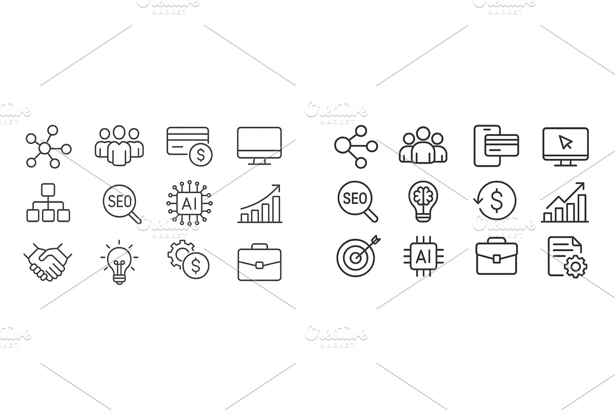 Collection of icons representing, a Person Illustration by ZinetroN
