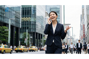 Woman on Phone in City, a Person Photo by CREATIVEDEF