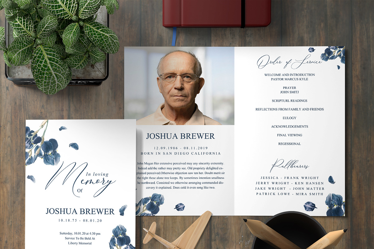 Funeral Program Template, an Invitation Template by TemplatesForest (Photo 2 of 3)