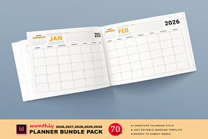 Monthly Planner Bundle 2026-2030, a Stationery Template by Design Zone